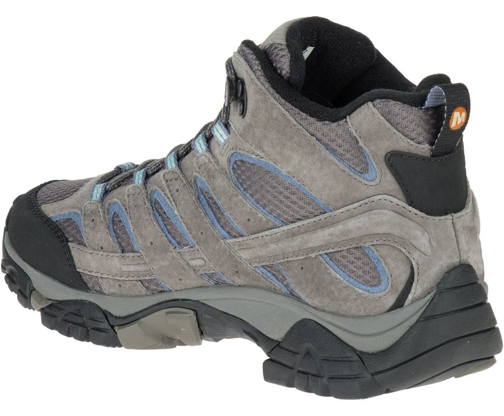 Kozaki Merrell Damskie Szare - Moab 2 Mid Waterproof - 076842-YXF